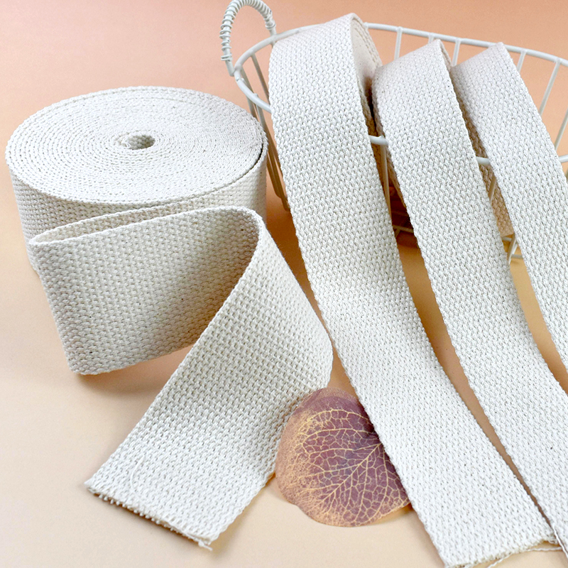 Textile And Sewing Supply - 20Meters Beige Cotton Webbing 10-50mm Canvas