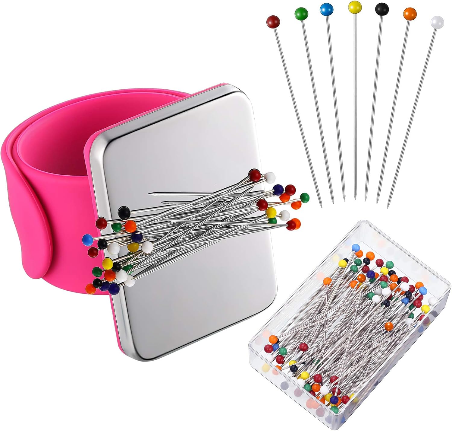 Sewing Pin Cushion - Magnetic Wrist Sewing Pincushion with 100