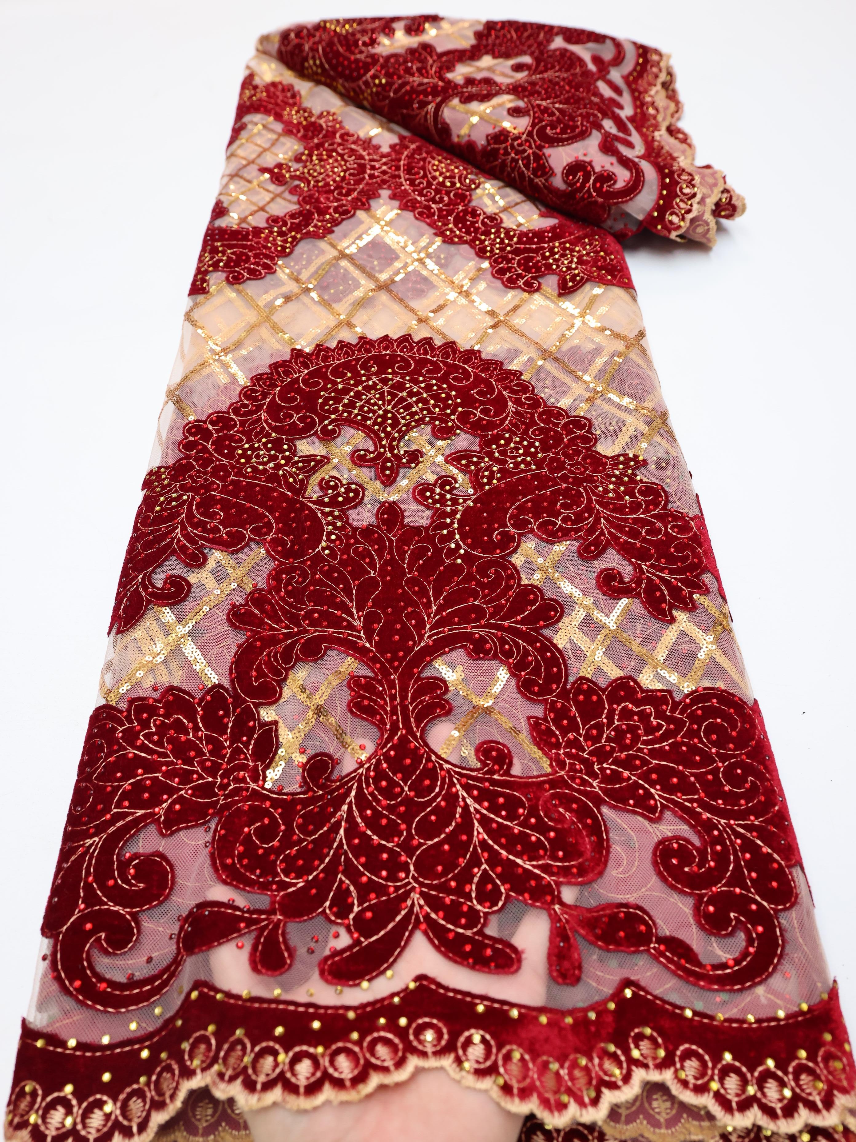 Sewing Velvet Fabric - Wholesale Fashion African Velvet Lace Fabric
