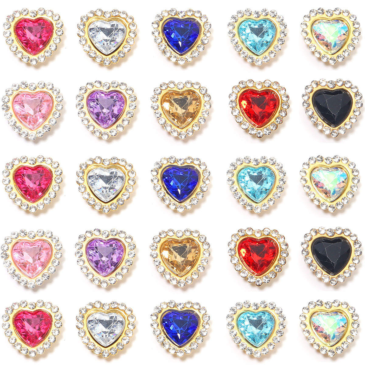 Sewing Art - 20Pcs Love Heart Acrylic Rhinestones With