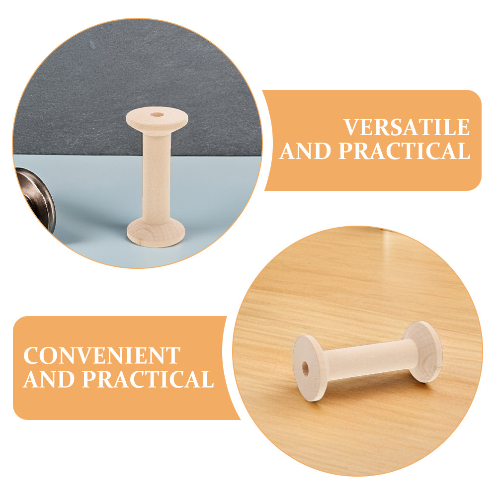 4Pcs Wooden Thread Spools Set  - Thread Bobbins Empty recension och pris