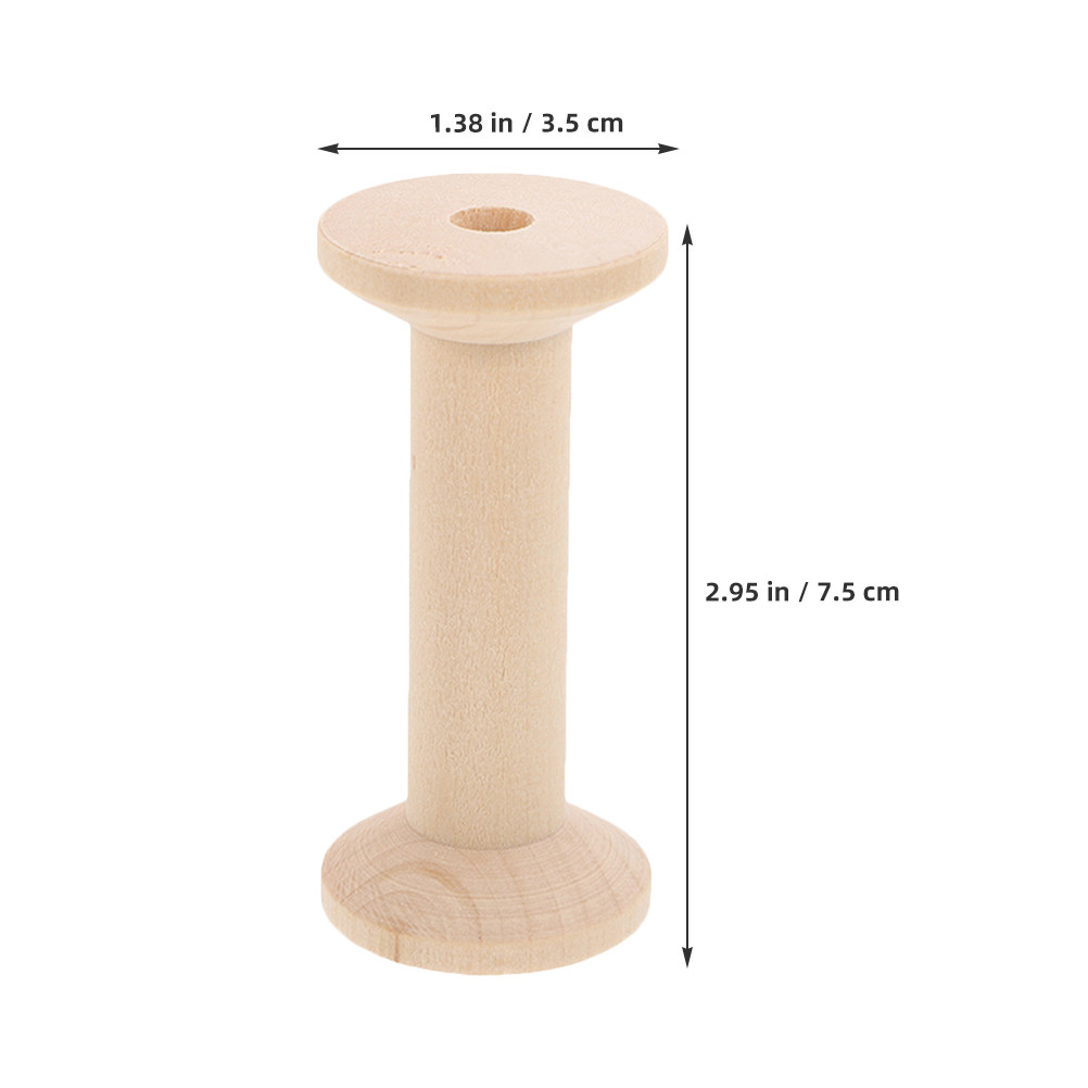 4Pcs Wooden Thread Spools Set  - Thread Bobbins Empty recension och pris