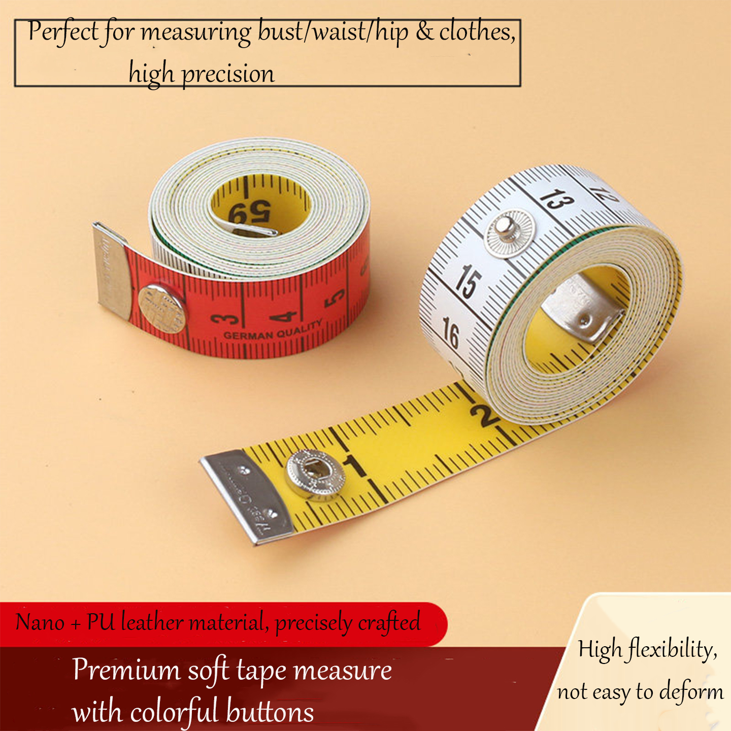 Colorful 1.5M Dual Scale Soft  - Sewing Gauge Ruler recension och pris