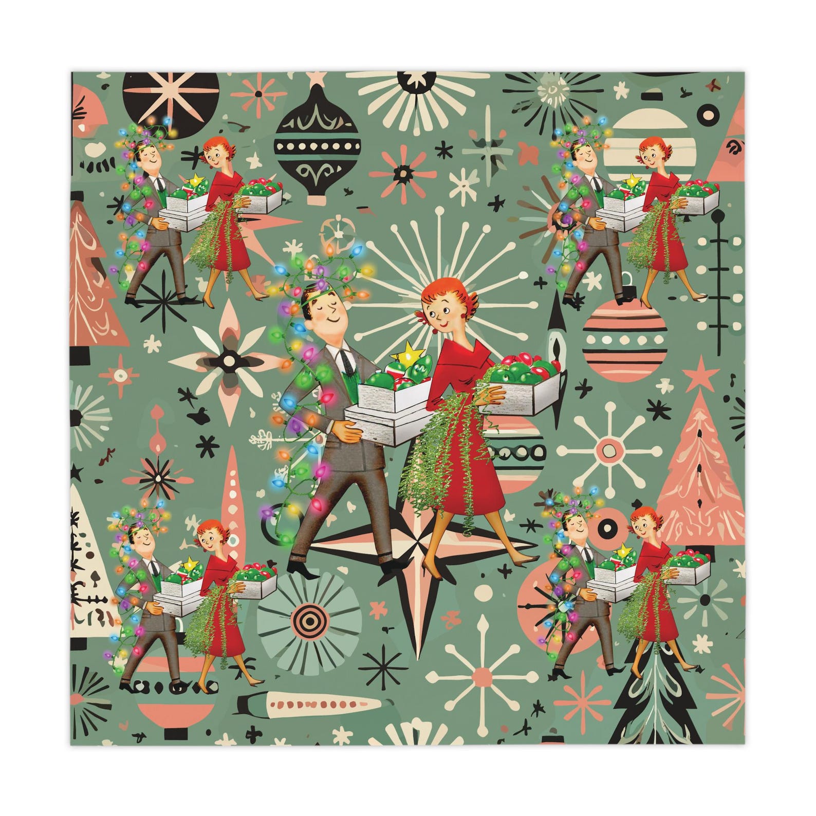 Retro 1950s Kitsch Christmas S - Century Textile & Sewing Supply Hours recension och pris