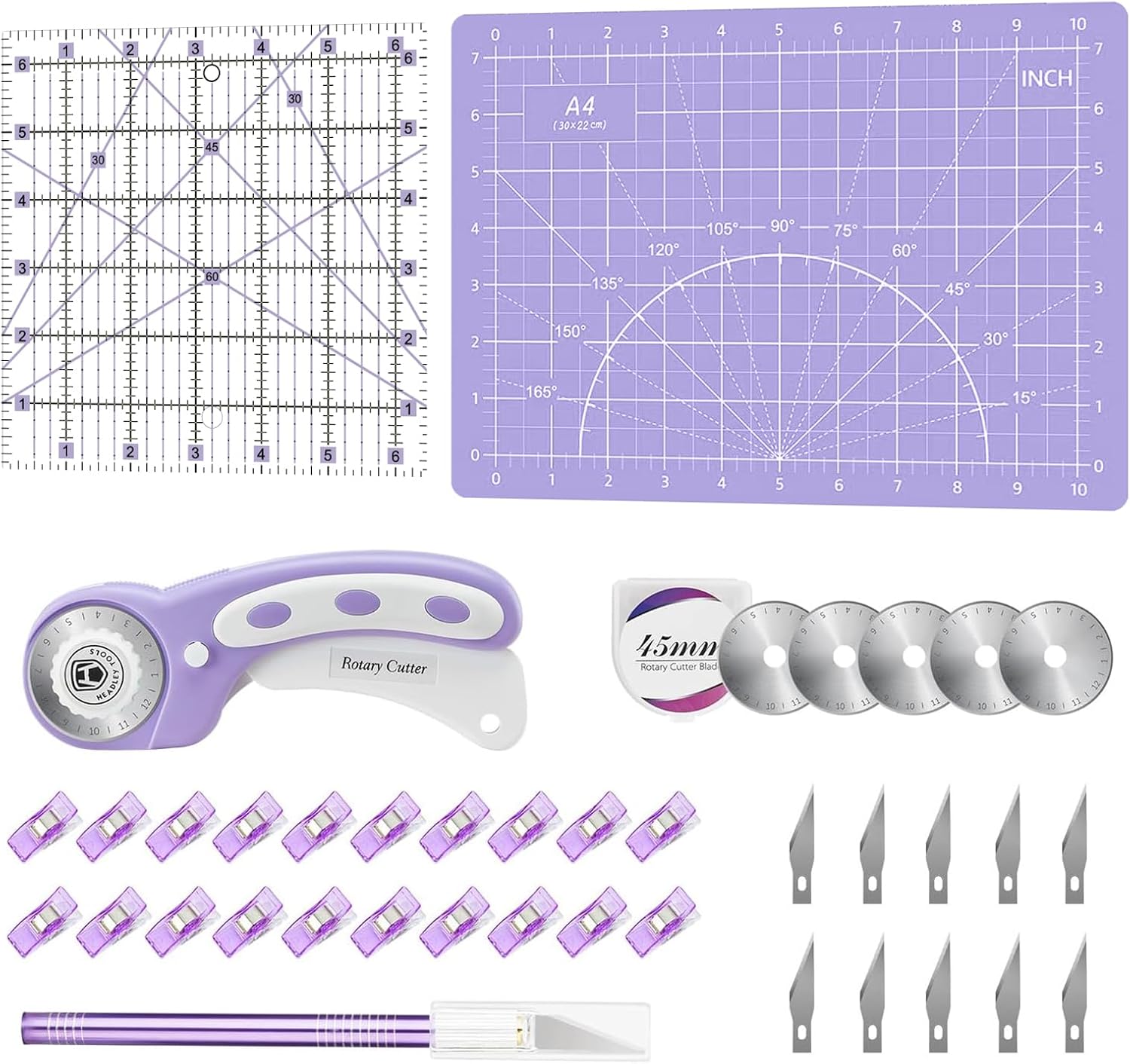 Headley Tools 39 Pcs Rotary Cu - Rotary Cutter Fabric recension och pris