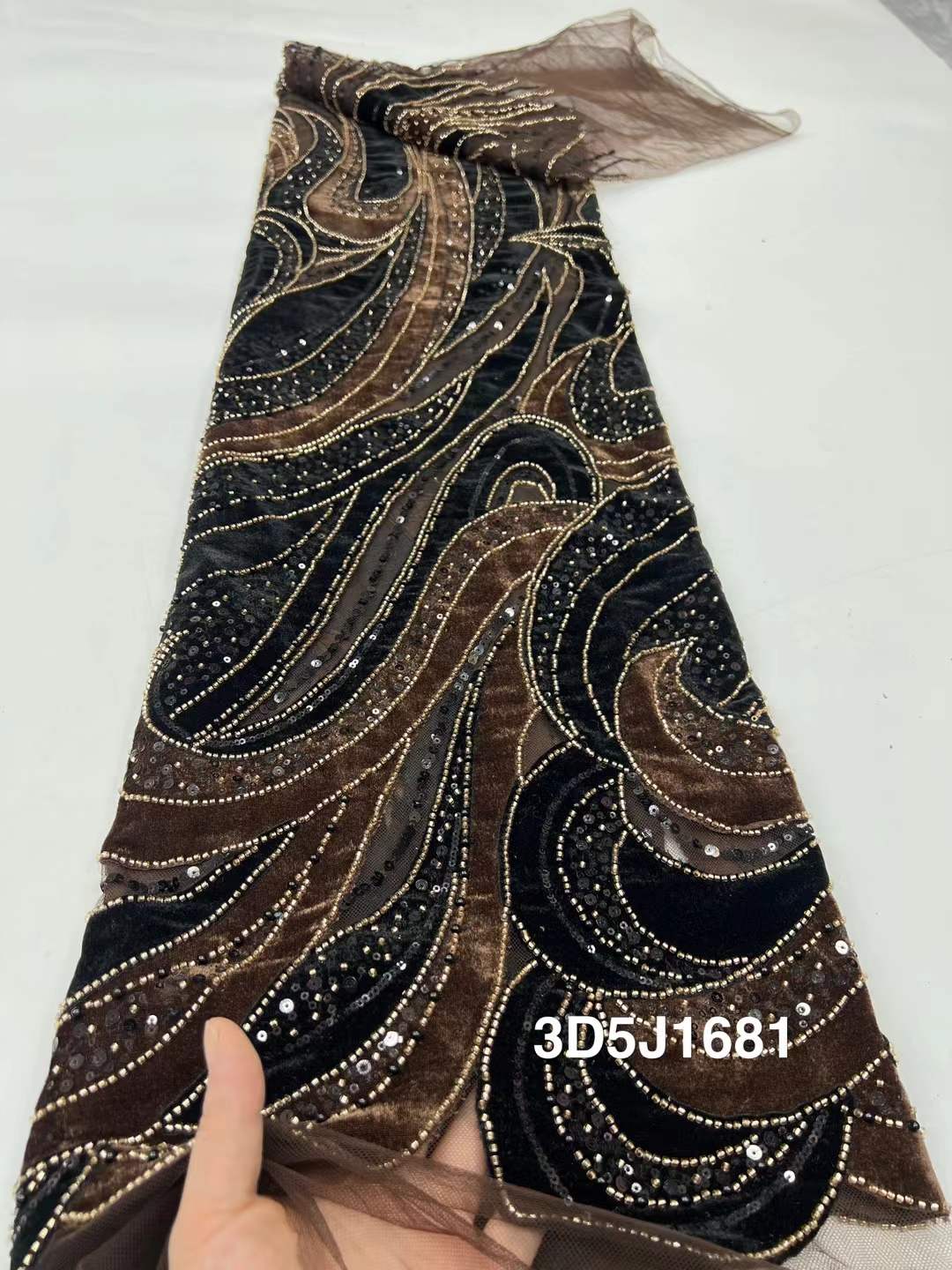 African Beads Velvet Lace Fabr - Sewing Velvet Fabric recension och pris