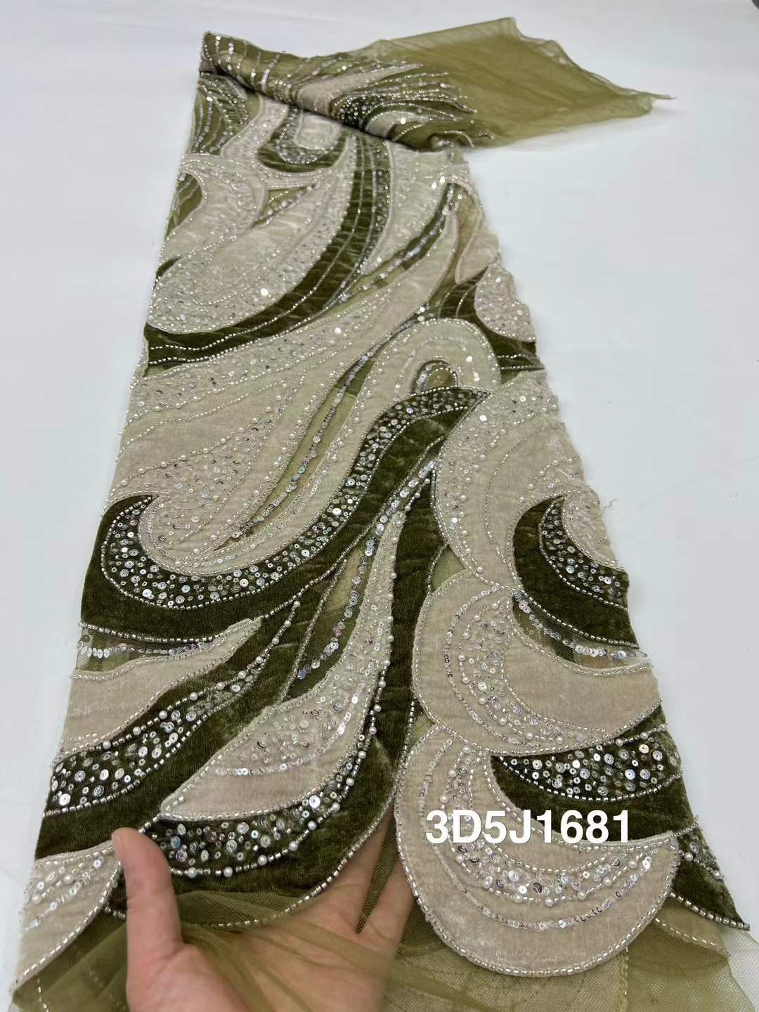 African Beads Velvet Lace Fabr - Sewing Velvet Fabric recension och pris