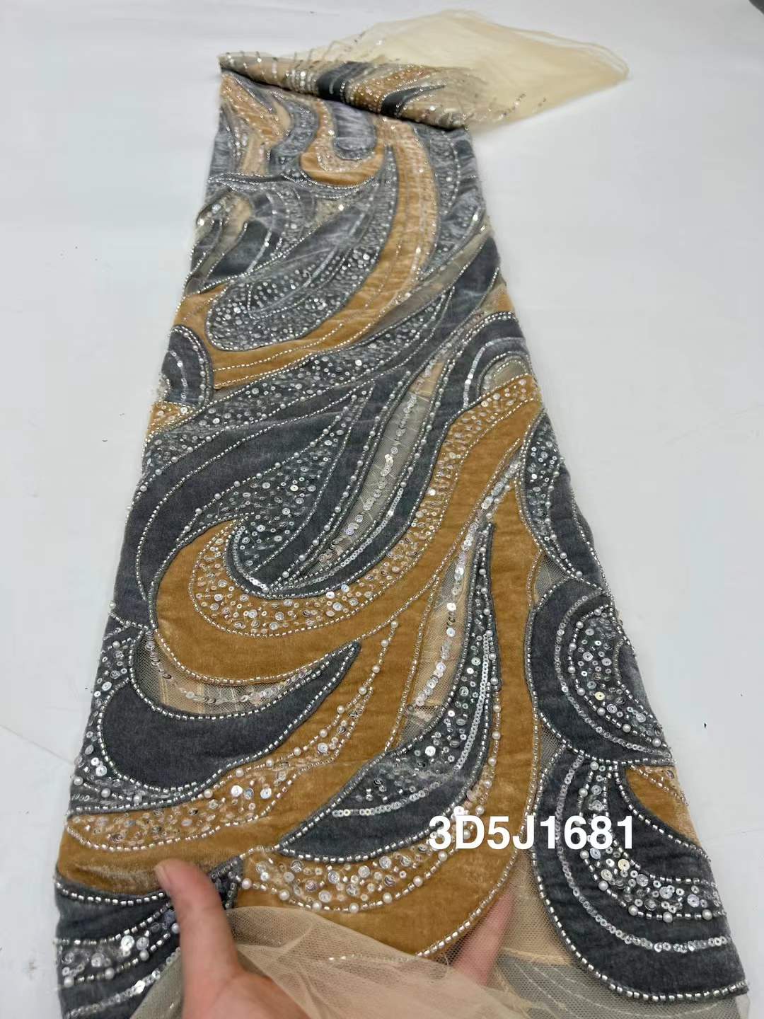 African Beads Velvet Lace Fabr - Sewing Velvet Fabric recension och pris