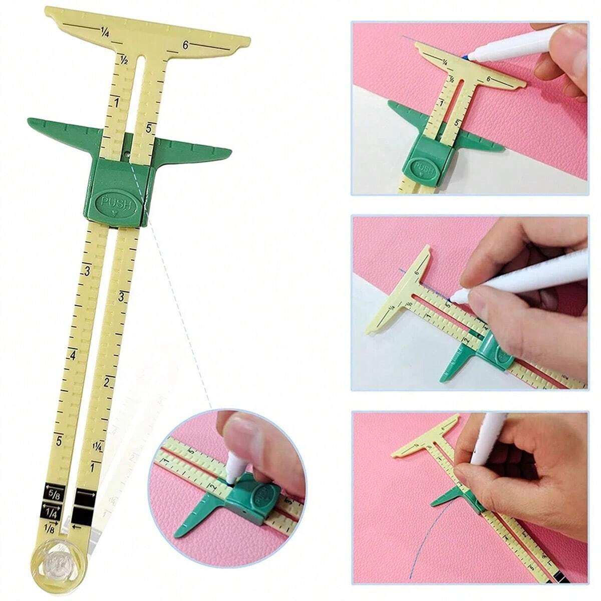 1pc Inch Ruler Scale 5-IN-1 Se - Sewing Gauge Ruler recension och pris