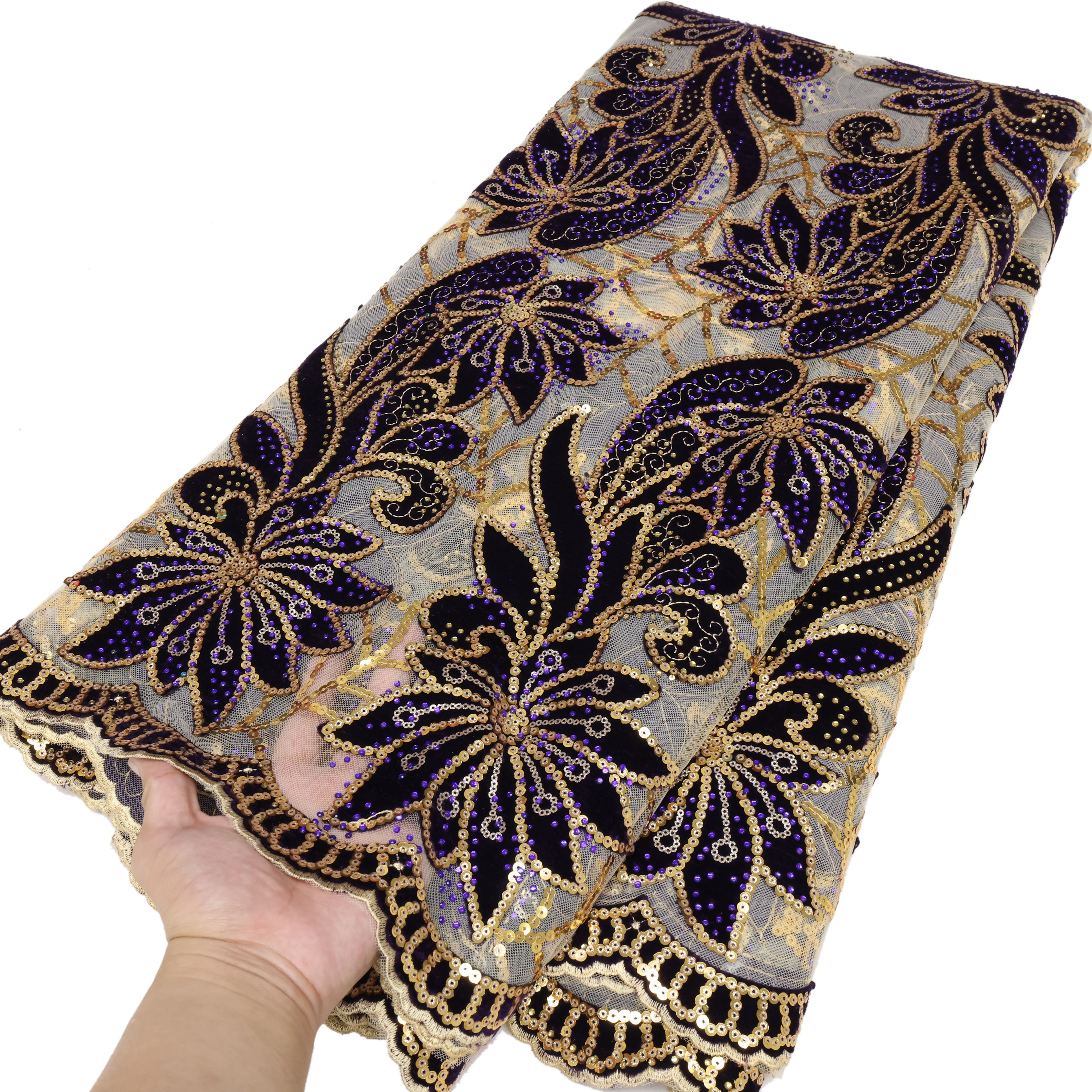 African Velvet Lace Fabric 202 - Sewing Velvet Fabric recension och pris
