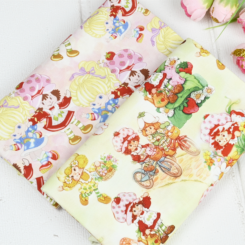 Cartoon Strawberry Girl Print  - Textile And Sewing Materials recension och pris