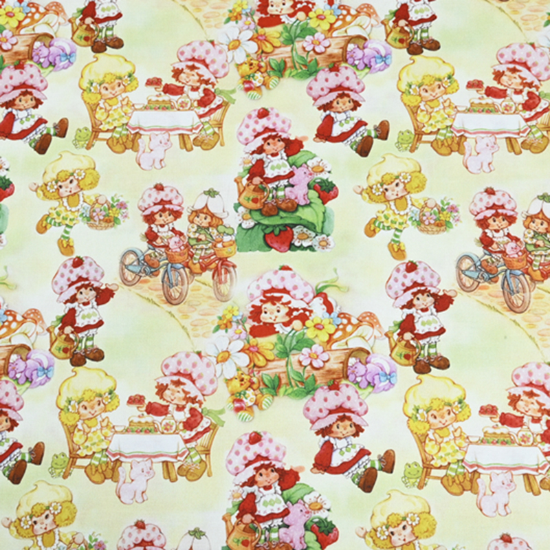 Cartoon Strawberry Girl Print  - Textile And Sewing Materials recension och pris