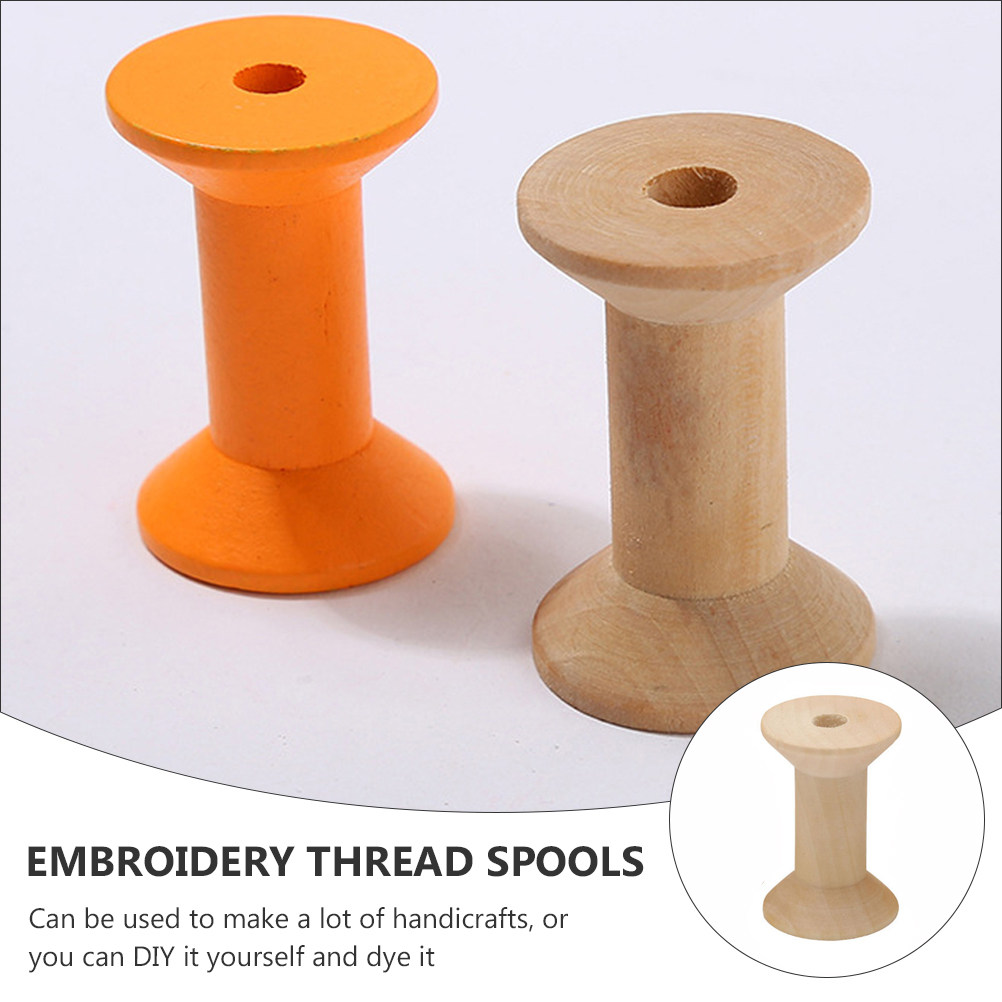 50Pcs Wooden Bobbins Empty Thr - Thread Bobbins Empty recension och pris