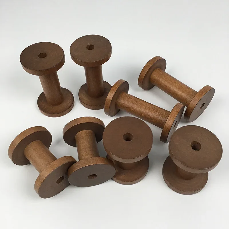 1Pc Brown Big Wood Empty Spool - Thread Bobbins Empty recension och pris