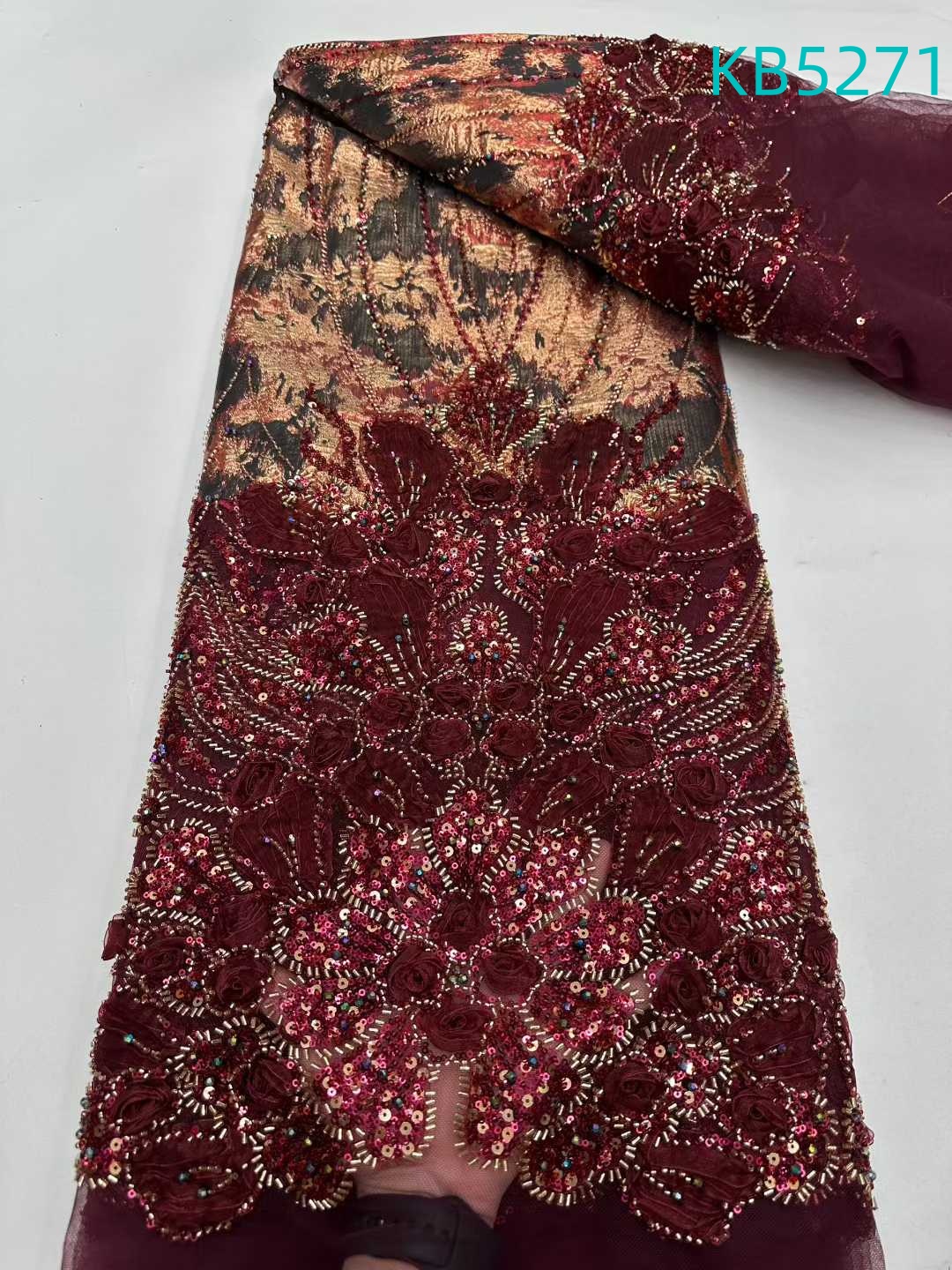 Nigerian Lace Fabric 5 Yards H - Sewing Velvet Fabric recension och pris