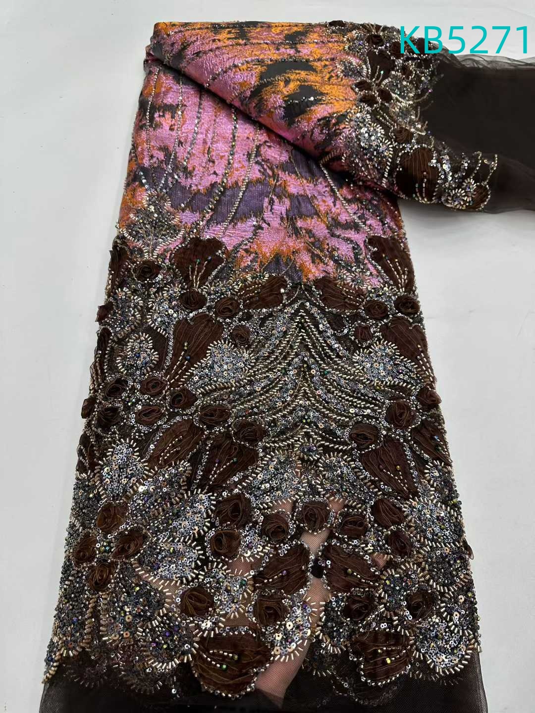 Nigerian Lace Fabric 5 Yards H - Sewing Velvet Fabric recension och pris