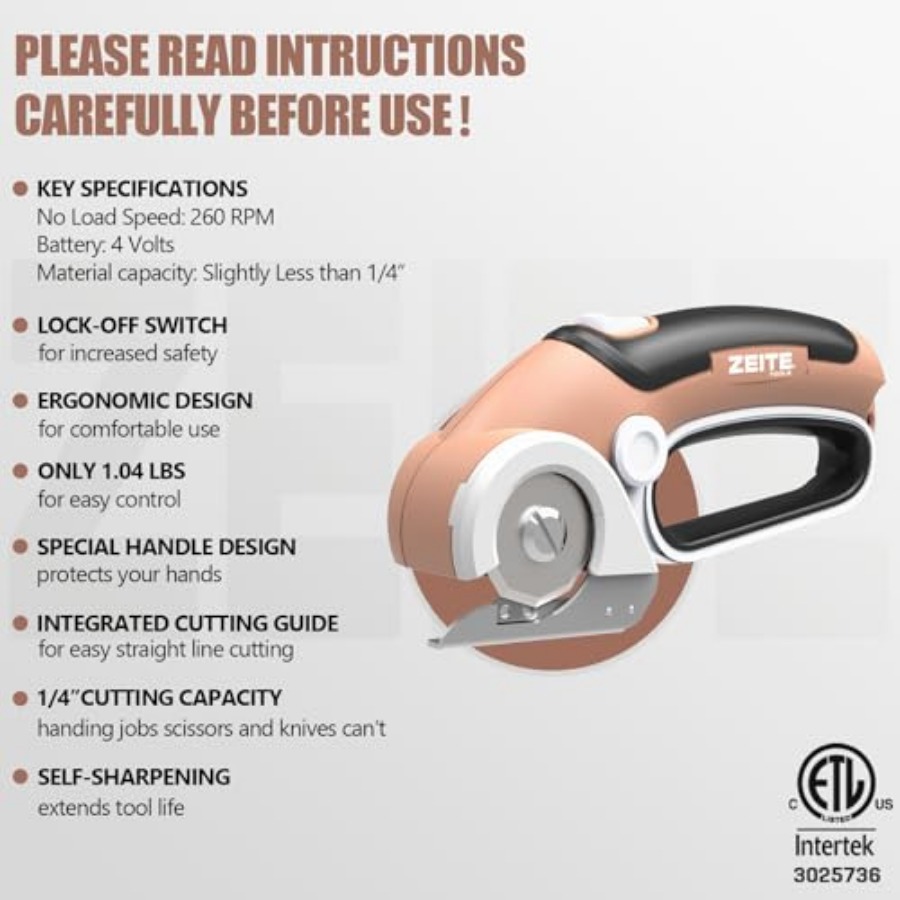 4V Cordless Electric Scissors  - Rotary Cutter Fabric recension och pris