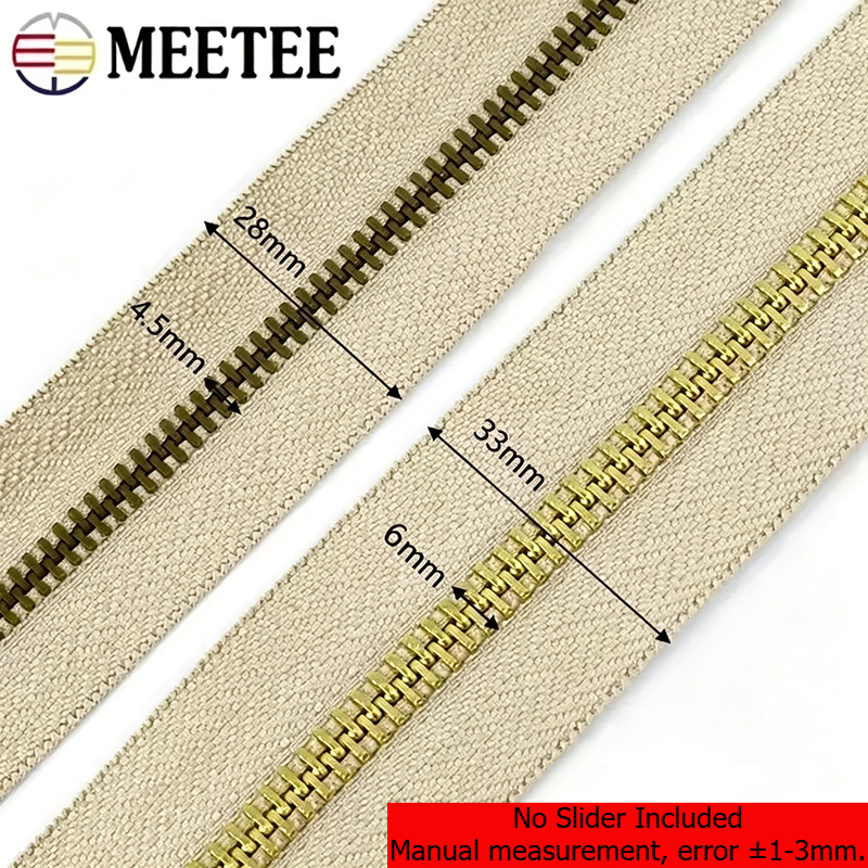 Meetee 2/4Y 3# 5# Metal Zipper - Textile And Sewing Supply recension och pris
